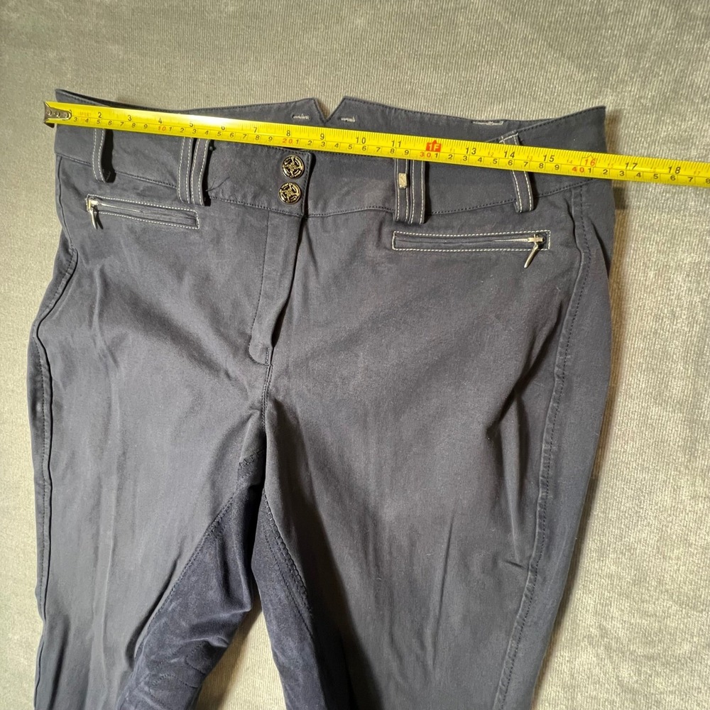 Tredstep Solo Equestrian Breeches Navy Blue Full Seat Riding Pants Womens 32R - Picture 6 of 7